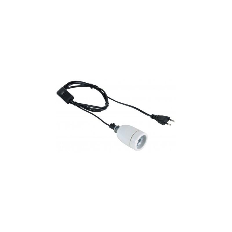 Suporte cerâmico com cabo e interruptor.